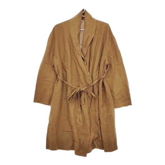 R&D.M.Co- リネンコート 羽織 ガウン ベルト付き コート ブラウン レディース オールドマンズテーラー【中古】5-0419M∞