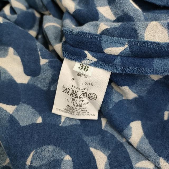 mina perhonen aalto コットン ss3069 サイズ38 ワンピース ブルー