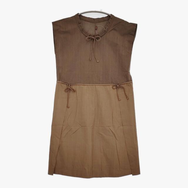 Haat ISSEY MIYAKE HA11FT676 泥染め サイズ2 ノースリーブ ワンピース ブラウン レディース ハートイッセイミヤケ【中古】5-0731S♪