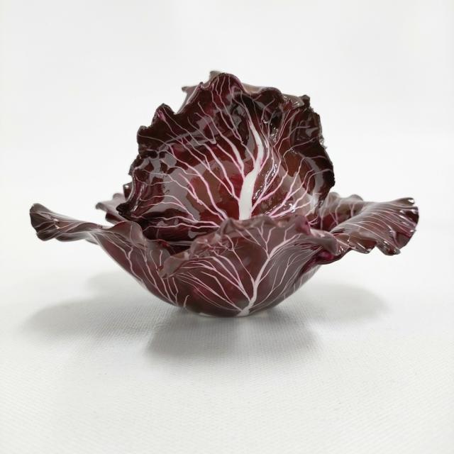 DIDIER GARDILLOU キャベツ PORCELAIN CABBAGE FORM BOX AND COVERS 陶器 皿 パープル【中古】5-1228G♪ DIDIER GARDILLOU キャベツ PORCELAIN CABBAGE FORM BOX AND COVERS