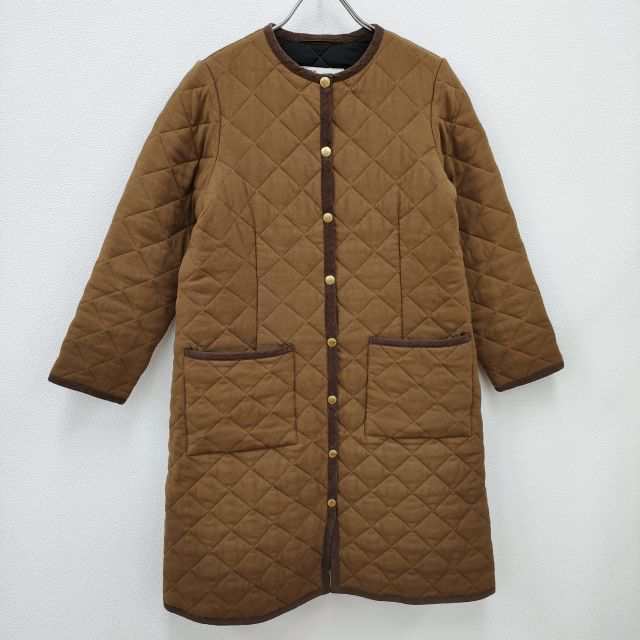 Traditional Weatherwear ARKLEY LONG ウールキルティングノーカラー