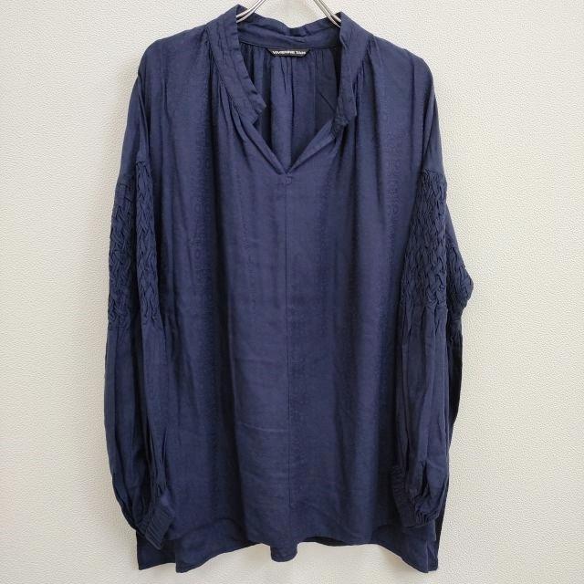 VIVIENNE TAM 12175310 サイズ38 総柄 レーヨン ブラウス シャツ ネイビー レディース ヴィヴィアンタム【中古】4-0906M♪の通販は 5,390円