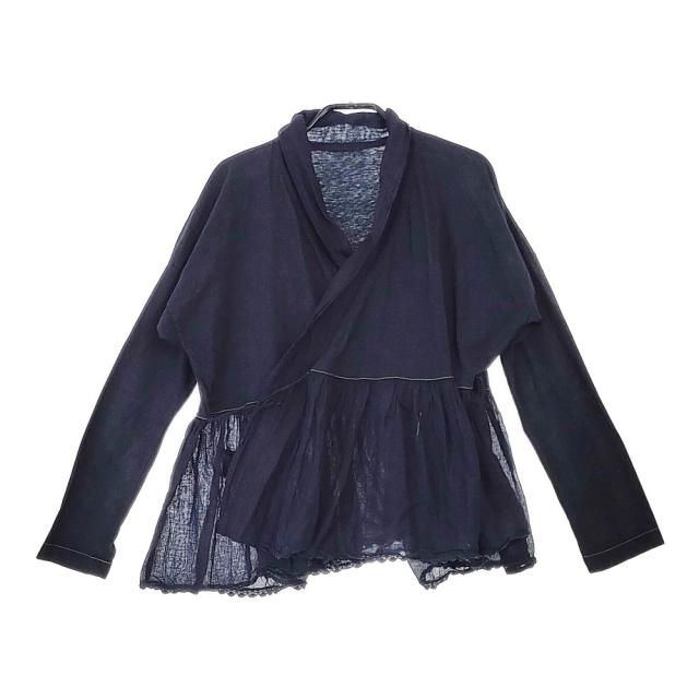 45R/45rpm 天竺のカシュクール（インディゴ） 定価52800円 藍納戸濃 0 ブラウス 24SS フォーティーファイブアールピーエム【中古】4-1031M♪ 42,790円