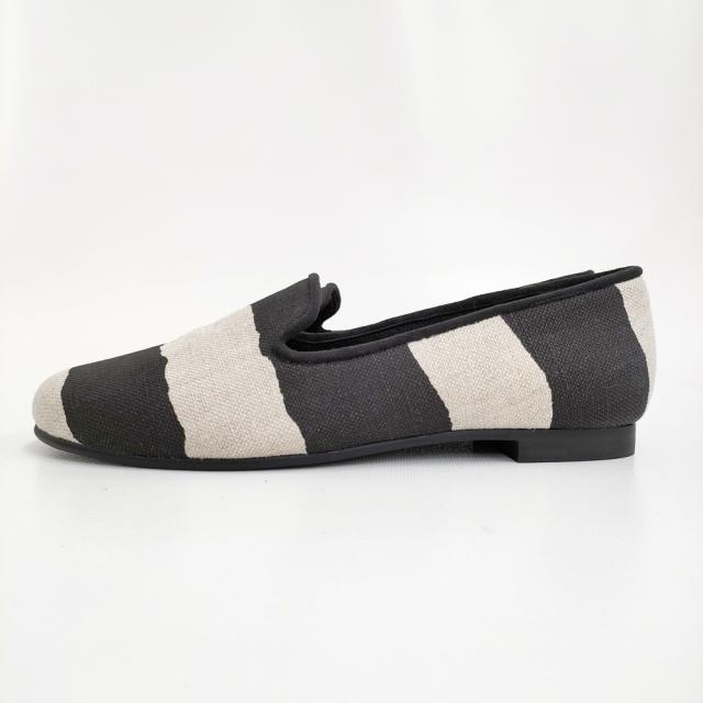 mina perhonen 新品 aurinko choucho 21.5cm 定価28600円 black border スリッポン 25SS ブラック レディース ミナペルホネン【中古】5-0930G♪