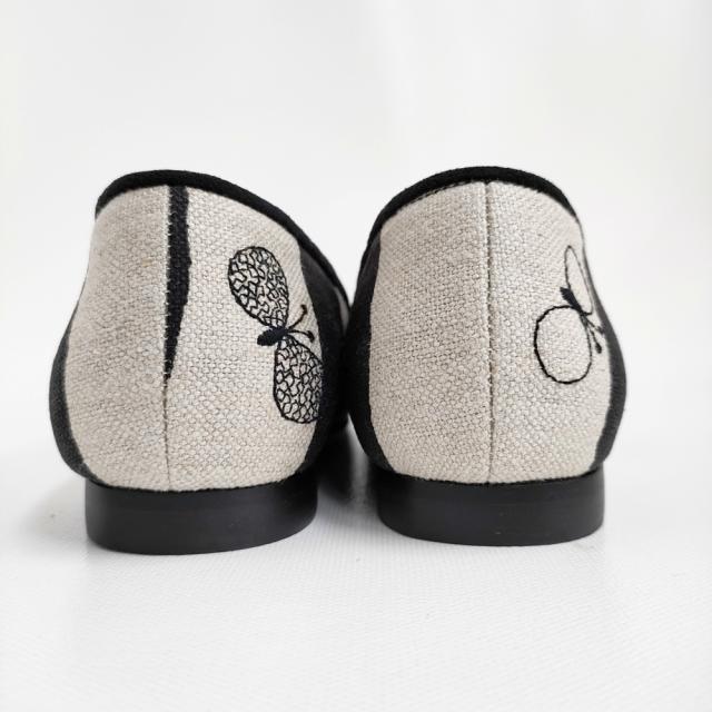 mina perhonen 新品 aurinko choucho 21.5cm 定価28600円 black border スリッポン 25SS ブラック レディース ミナペルホネン【中古】5-0930G♪