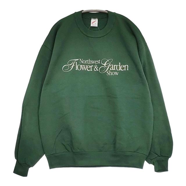 JERZEES ジャージーズ 新品 90S デッドストック USA製 サイズL 90年代 裏起毛 クルーネック スウェット グリーン メンズ【中古】5-0805T♪