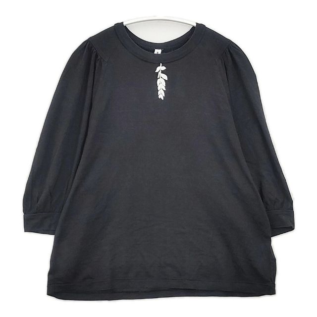 mina perhonen tarn シルク コットン ys8421 Ｔシャツ カットソー ブラック レディース ミナペルホネン【中古】6-0502S∞