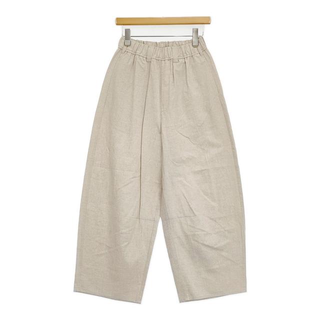 休日と詩 新品 コットン リネン ホエールパンツ 定価15400円 TY-2519 イージー ワイド パンツ キナリ レディース 休日と詩【中古】6-0505M♪