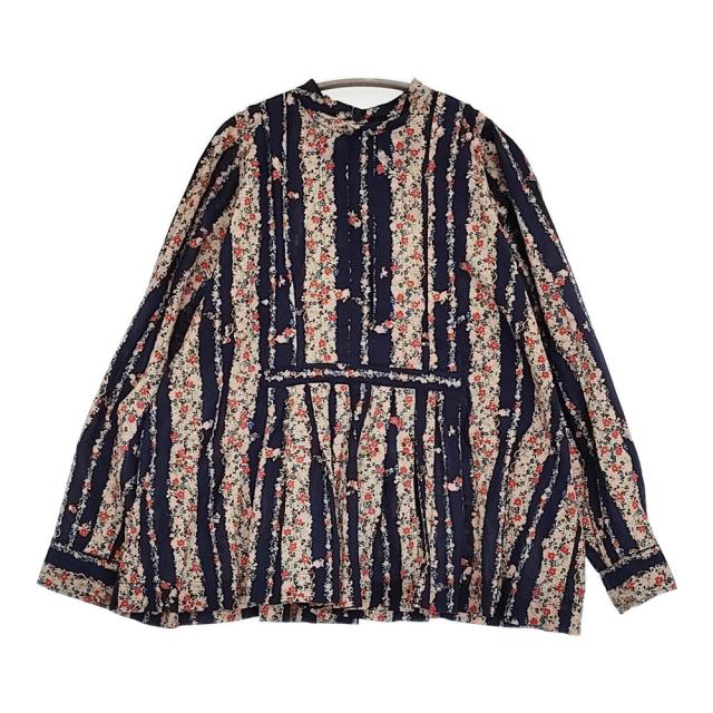 45R/45rpm インドカディのサポナリアフラワープリントブラウス 定価67100円 シャツ 24AW ネイビー ベージュ レディース フォーティーファイブアールピーエム【中古】6-0428M♪ 32,819円