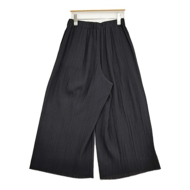 JURGEN LEHL J0141FP131 シルクウールコットン プリーツ ワイドパンツ 定価61600円 日本製 24SS ネイビー 濃紺 レディース ヨーガンレール【中古】6-0428G♪_1