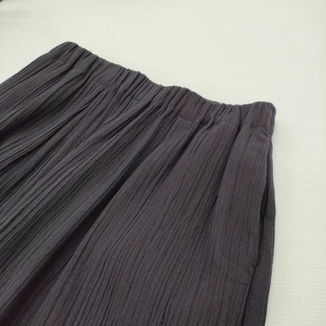 JURGEN LEHL J0141FP131 シルクウールコットン プリーツ ワイドパンツ 定価61600円 日本製 24SS ネイビー 濃紺 レディース ヨーガンレール【中古】6-0428G♪_4