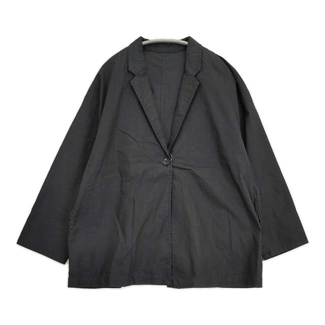 nest Robe リネンコットン 定価33000円 00125-1101 テーラードジャケット 25SS ブラック レディース ネストローブ【中古】6-0428M♪