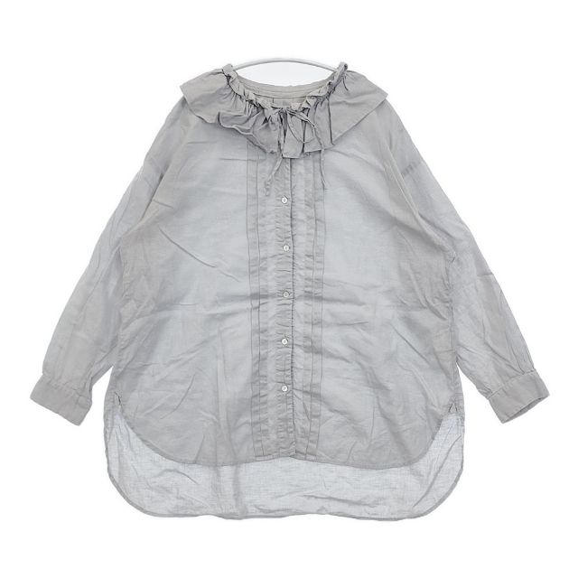 nest Robe/UpcycleLino ラッフルカラー 01213-1035-1 ブラウス シャツ ライトブルー系 レディース ネストローブ/アップサイクルリノ【中古】6-0425M∞
