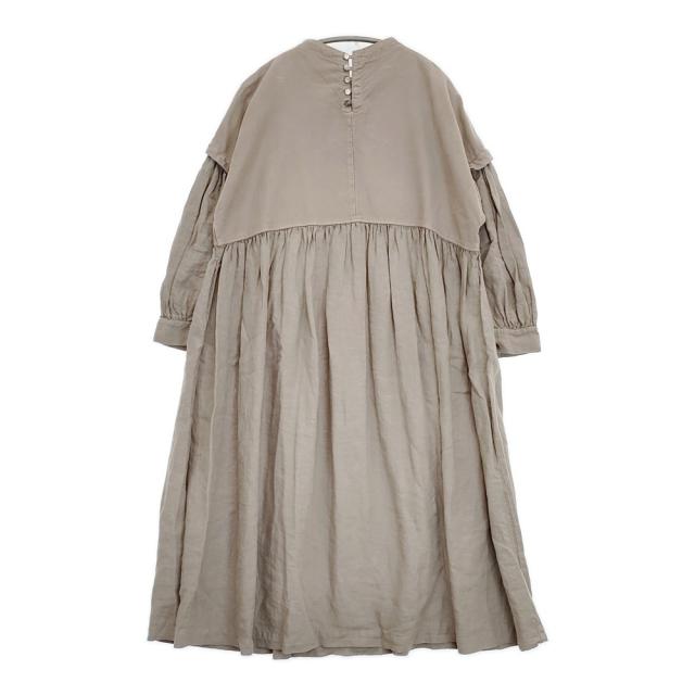 nest Robe コットンモールスキンリネン切替え御召しもの 01203-1063 ギャザー 衣装 グレージュ レディース ネスト衣装【中古】6-0317M♪