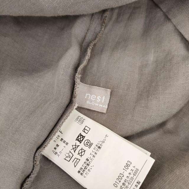 nest Robe コットンモールスキンリネン切替え御召しもの 01203-1063 ギャザー 衣装 グレージュ レディース ネスト衣装【中古】6-0317M♪