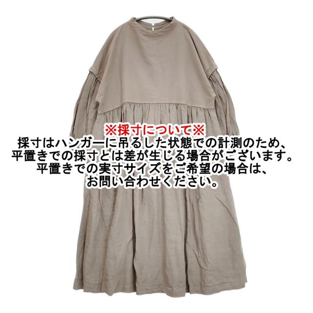 nest Robe コットンモールスキンリネン切替え御召しもの 01203-1063 ギャザー 衣装 グレージュ レディース ネスト衣装【中古】6-0317M♪