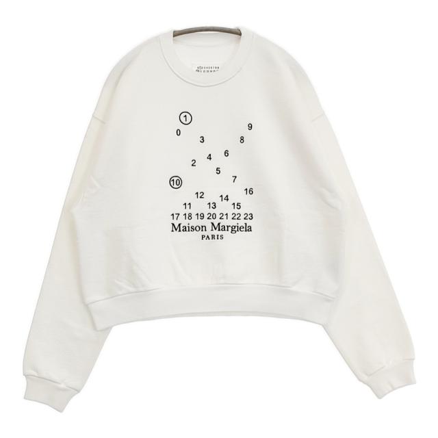 MAISON MARGIELA スウェットシャツ プルオーバー トップス 刺繍 サイズS スウェット 2023 ホワイト ユニセックス メゾンマルジェラ【中古】6-0317M♪