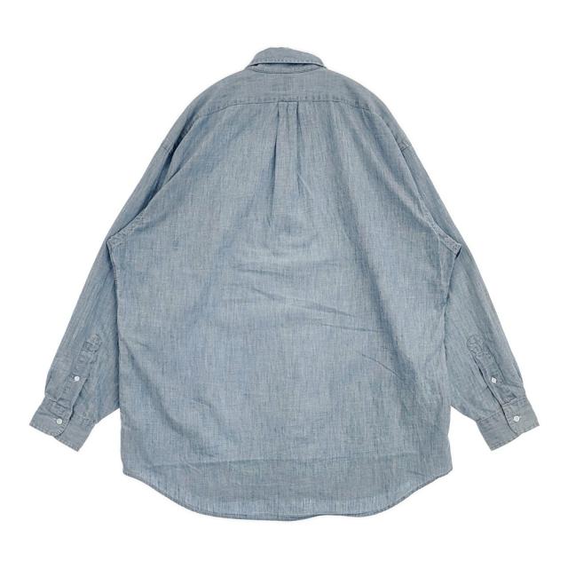 RALPH LAUREN BIG FIT ポケット付き BDシャツ ボタンダウン サイズM 長袖シャツ ライトブルー メンズ ラルフローレン【中古】6-0320M♪_1