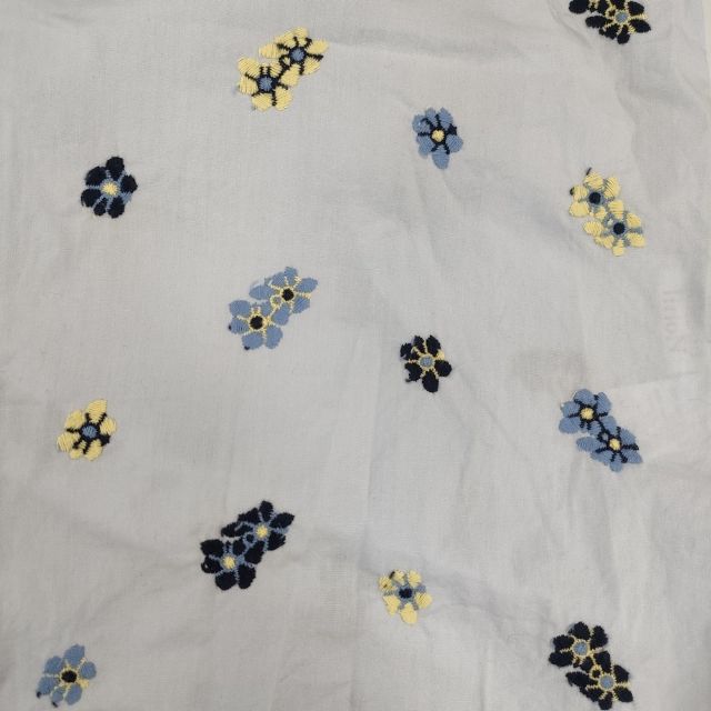 RhodolirioN フローラル 花柄 刺繍 ノースリーブ ブラウス シャツ ライトブルー レディース ロドリリオン【中古】6-0601S∞_3