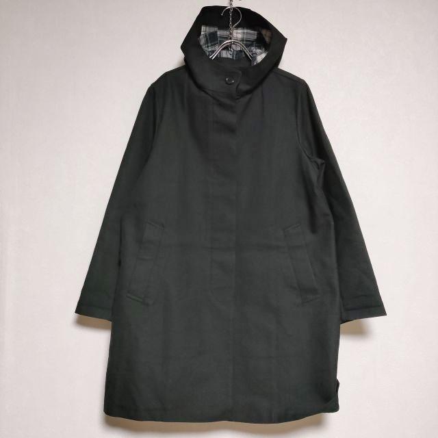 Mackintosh LONDON CHRYSTON 定価88000円 コットンチェックダブルフェイスフーデッド  コート ブラック レディース マッキントッシュ【中古】4-0427M∞の通販は