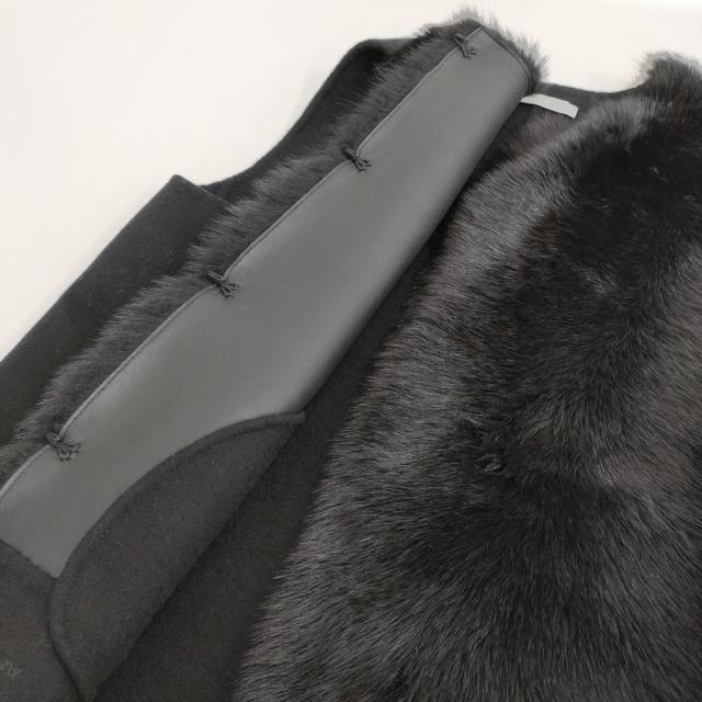 theory luxe TERRA BRONTE SHEARLING ムートン ファーベスト 38 ベスト ブラック レディース セオリーリュクス【中古】6-0304T♪_3
