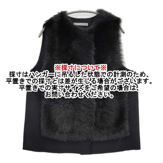 theory luxe TERRA BRONTE SHEARLING ムートン ファーベスト 38 ベスト ブラック レディース セオリーリュクス【中古】6-0304T♪_6