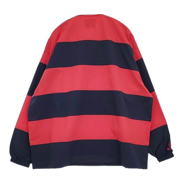 ADULT ORIENTED ROBES Rugby AOR ナイロンシャツ ワイドボーダー 10-12410408 長袖シャツ レッド ネイビー メンズ アダルトオリエンテッドローブス【中古】6-0222M♪_1