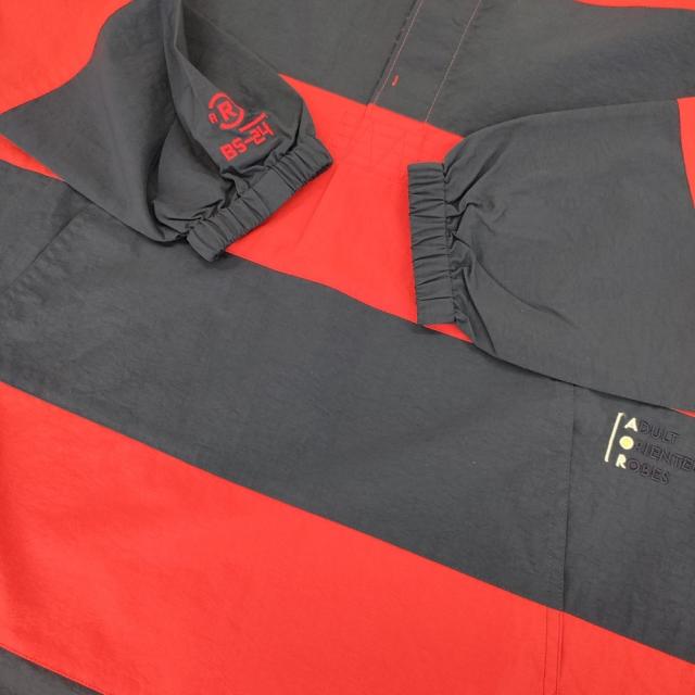 ADULT ORIENTED ROBES Rugby AOR ナイロンシャツ ワイドボーダー 10-12410408 長袖シャツ レッド ネイビー メンズ アダルトオリエンテッドローブス【中古】6-0222M♪_3