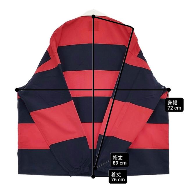 ADULT ORIENTED ROBES Rugby AOR ナイロンシャツ ワイドボーダー 10-12410408 長袖シャツ レッド ネイビー メンズ アダルトオリエンテッドローブス【中古】6-0222M♪_5
