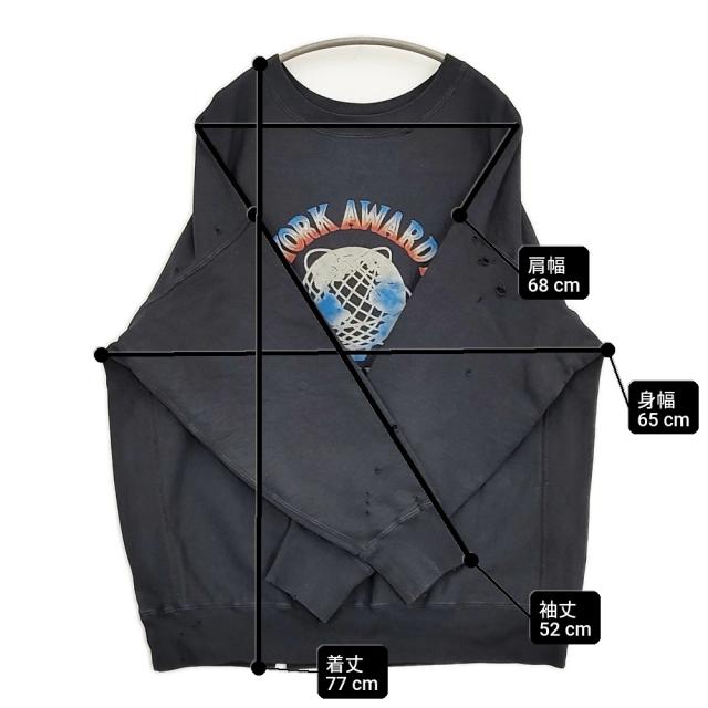 BOWWOW UNISPHERE SWEATSHIRTS ダメージ加工 サイズXL スウェット ブラック メンズ バウワウ【中古】6-0109M♪_8