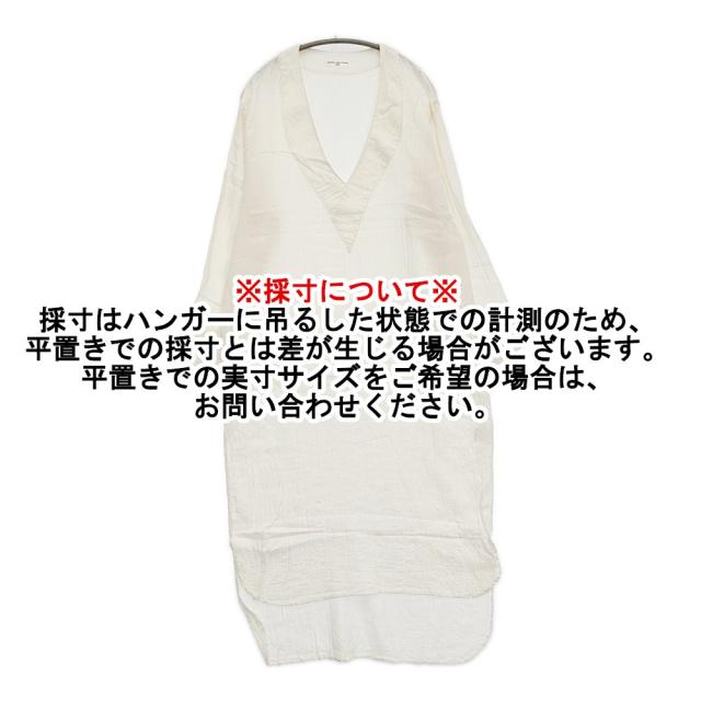 AQUELLOS OJOS VERDES BISHU サイズL Vネック レーヨンコットンリネン ワンピース ホワイト レディース アケヨスオホスヴェルデス【中古】5-1018M♪