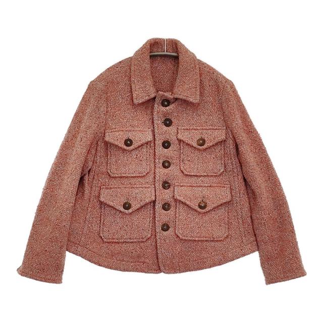 45R/45rpm コットンツイードヘリンボンのアニージャケット 定価100100円 レッド レディース フォーティーファイブアールピーエム【中古】5-1018T♪