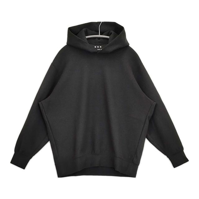 three dots 新品 Wooly jersey hooded top ウール ジャージー サイズS 定価27500円 WJ2002Y パーカー ブラック レディース スリードッツ【中古】6-0414T♪