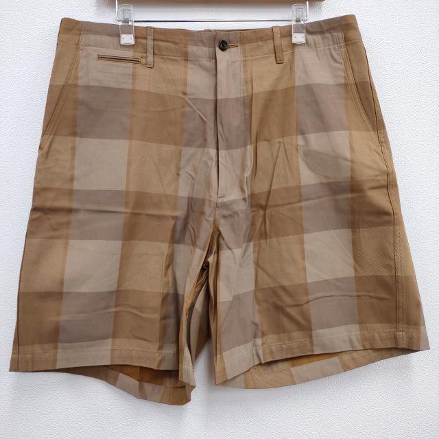 #Graphpaper 新品 Check Gabardine Oversized Shorts GM211-40058 ショートパンツ ショーツ ベージュ グラフペーパー【中古】4-0602S♪の通販は