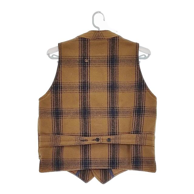 45R/45rpm テディチェックメルトンの908ベスト ブラウン ネイビー