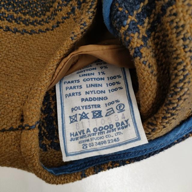 45R/45rpm テディチェックメルトンの908ベスト 定価81400円 ブラウン ネイビー レディース フォーティーファイブアールピーエム【中古】5-0328T♪ 45R/45rpm テディチェックメルトンの908ベスト ブラウン ネイビー