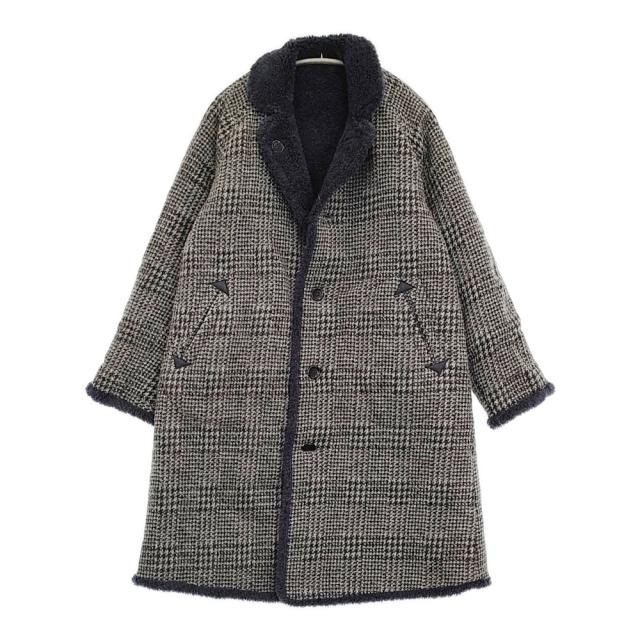 45R/45rpm シェットランドニットとボアのコート リバーシブル 定価159500円 グレー ネイビー レディース フォーティーファイブアールピーエム【中古】5-1123A♪