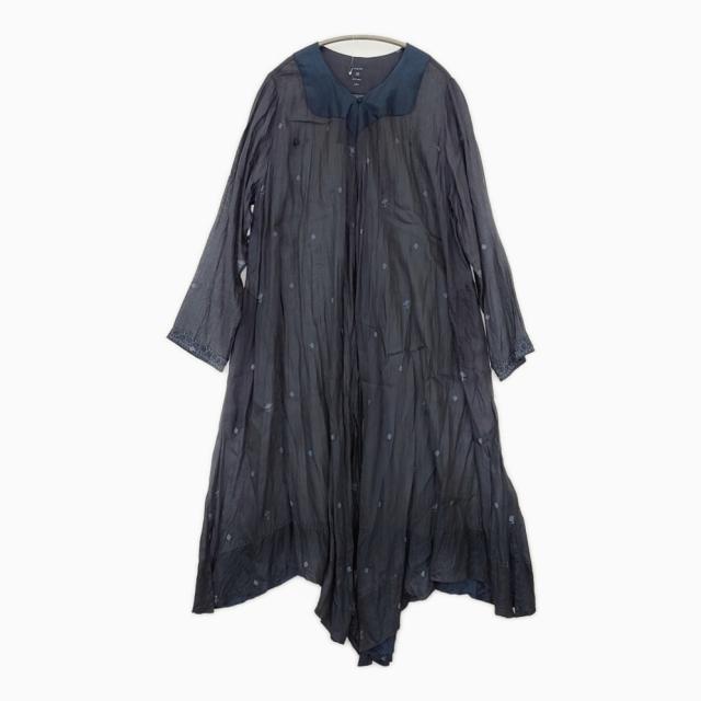 maku textiles シルクコットン インディゴ染め カシュクール 92224