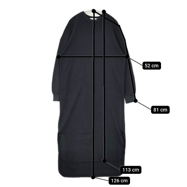 Graphpaper GL221-70182 ワッフル ワンピース ブラック レディース