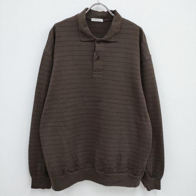 UNIVERSAL PRODUCTS product Border L/S Polo 223-60105 サイズ2 ボーダー ポロシャツ ブラウン メンズ ユニバーサルプロダクツ【中古】4-0503M♪の通販は 7,306円