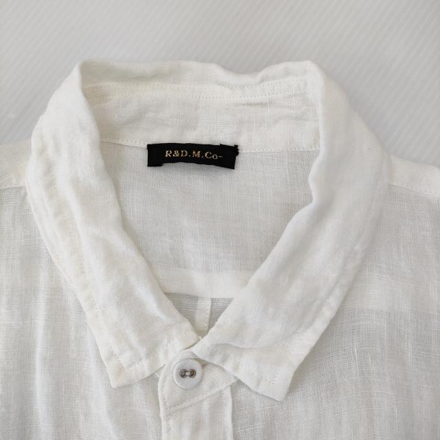R&D.M.Co- LINEN HEMP GAUZE DRAPE LONG SHIRT チュニック ワンピース ホワイト レディース オールドマンズテーラー【中古】5-0131M♪_2