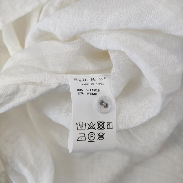R&D.M.Co- LINEN HEMP GAUZE DRAPE LONG SHIRT チュニック ワンピース ホワイト レディース オールドマンズテーラー【中古】5-0131M♪_3