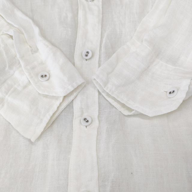 R&D.M.Co- LINEN HEMP GAUZE DRAPE LONG SHIRT チュニック ワンピース ホワイト レディース オールドマンズテーラー【中古】5-0131M♪_4