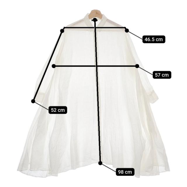 R&D.M.Co- LINEN HEMP GAUZE DRAPE LONG SHIRT チュニック ワンピース ホワイト レディース オールドマンズテーラー【中古】5-0131M♪_5