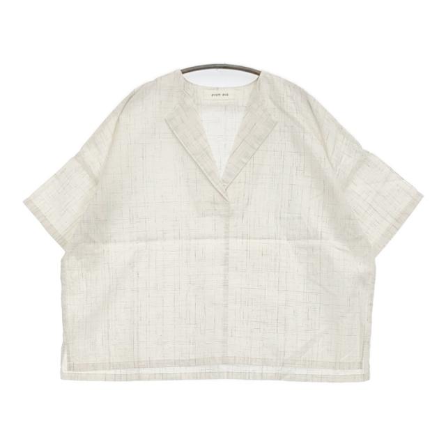 evam eva linen pattern pullover E241T216 定価22000円 ブラウス シャツ 24SS アンティークホワイト レディース エヴァムエヴァ【中古】5-0902S♪