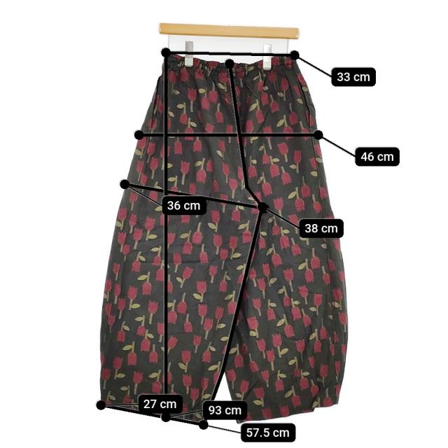 Needles H.D.Pant R/W Tulip Jacquard サイズ1 ヒザデルパンツ 定価40700円 25SS チャコールグレー レッド レディース ニードルス【中古】5-0902M♪