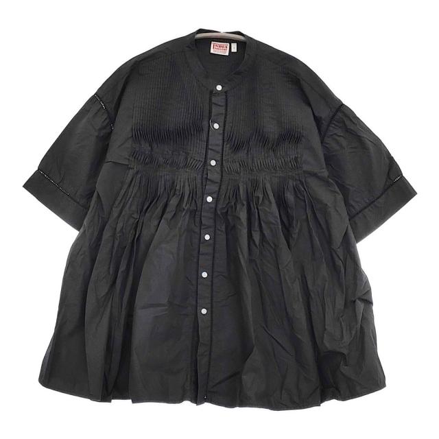 INDIA INDUSTRY ピンタックシャツ バラン BARAN ND-B0114 POP サイズ1 ブラウス ブラック レディース インディアインダストリー【中古】5-0902S♪