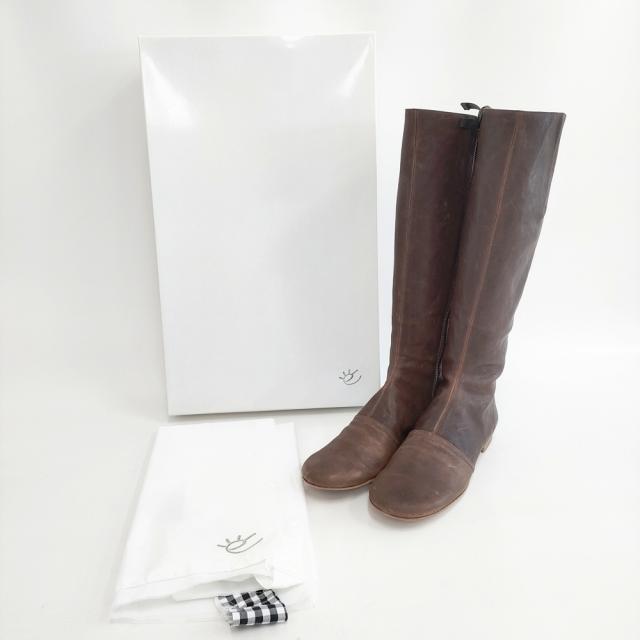 ebagos 22AW OTOME NO JUNJO レザー ロングブーツ サイズ4.5 ブーツ ブラウン レディース エバゴス【中古】5-1217T◎_8