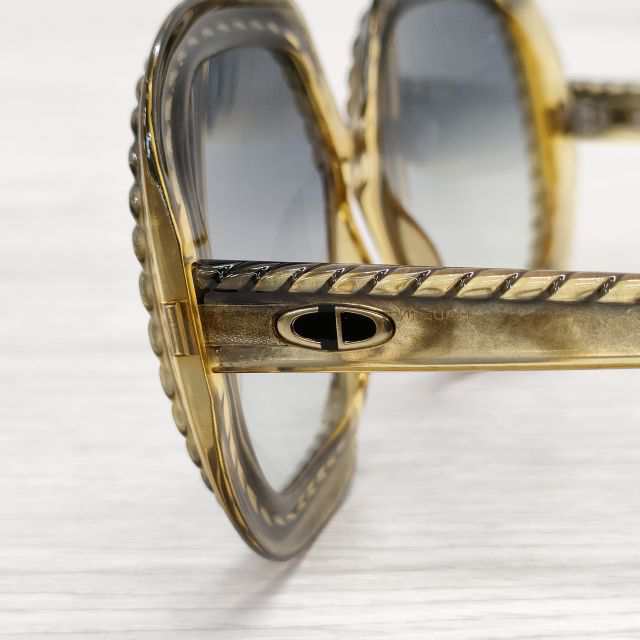 Christian Dior ドイツ製 2060 20 グラデーションレンズ ビンテージ 度なし メガネ 眼鏡 サングラス イエロー グレー  レディース クリス