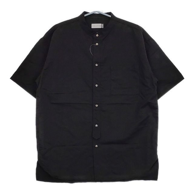 BALLAST ARK バラストアーク 未使用品 COTTON LINEN STAND COLLAR SHIRT 定価22300円 BA09-SH002 半袖シャツ ブラック メンズ【中古】5-0623S∞